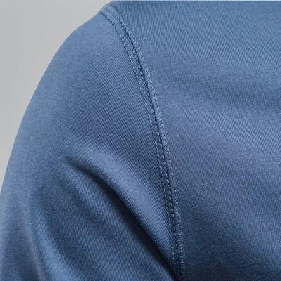 Gerwin – Men's Long Sleeve Henley T-Shirt in Piqué Cotton