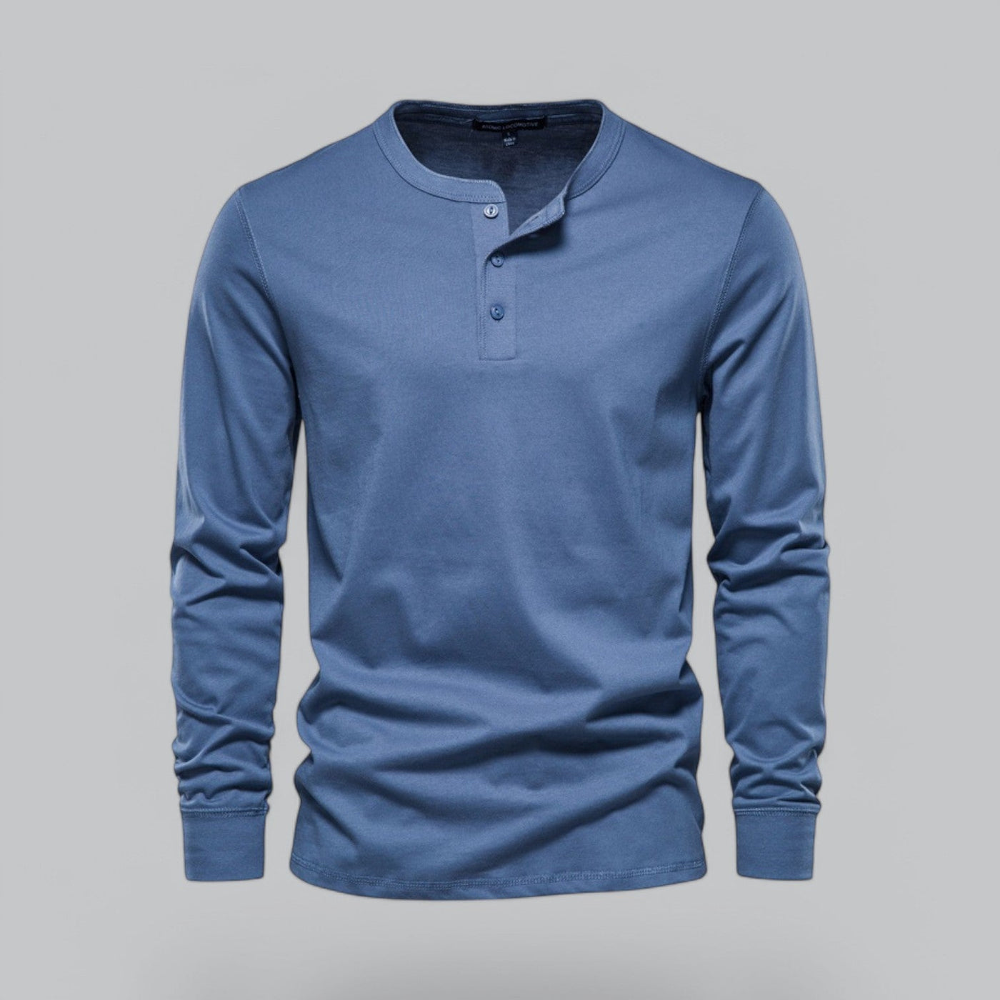 Gerwin – Men's Long Sleeve Henley T-Shirt in Piqué Cotton