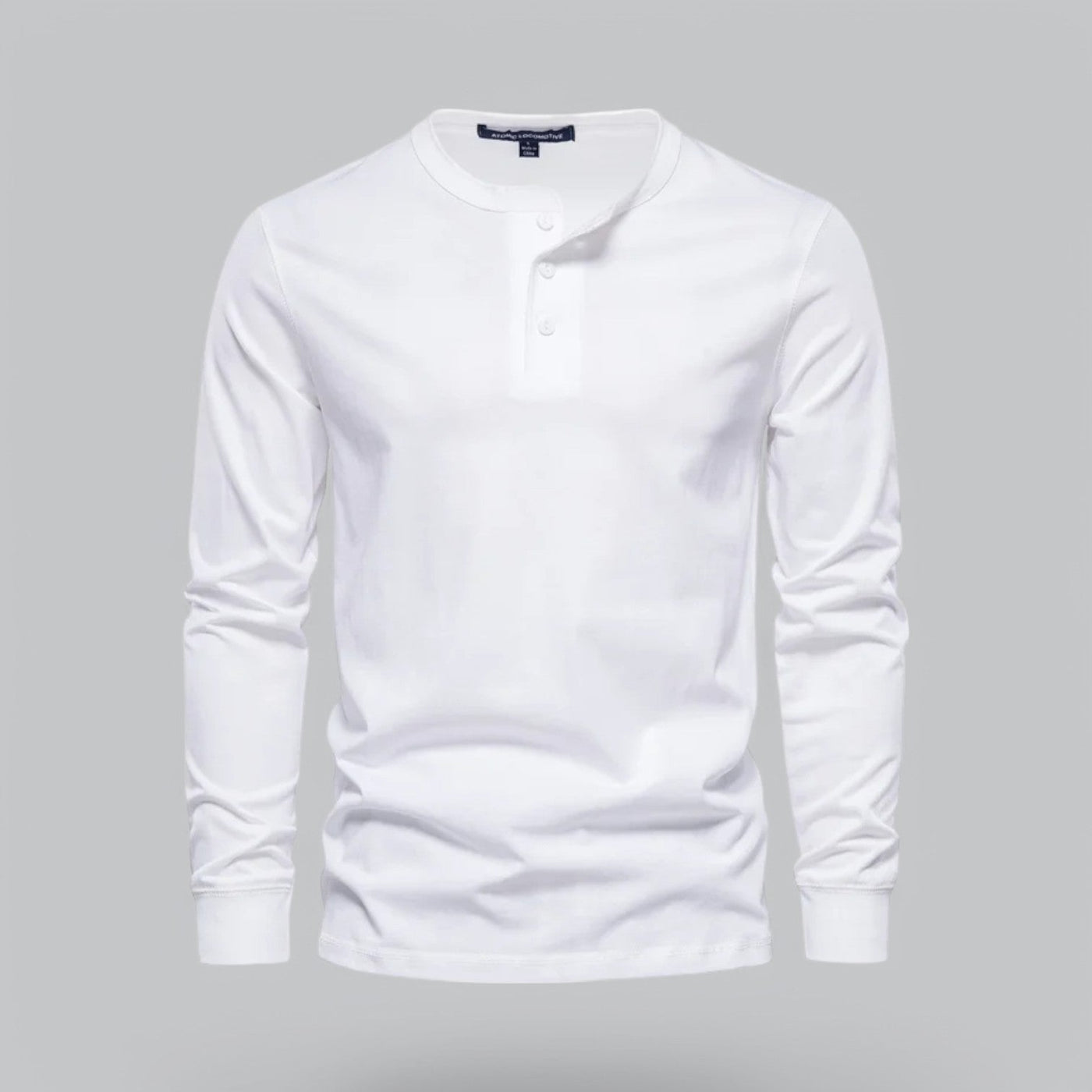 Gerwin – Men's Long Sleeve Henley T-Shirt in Piqué Cotton