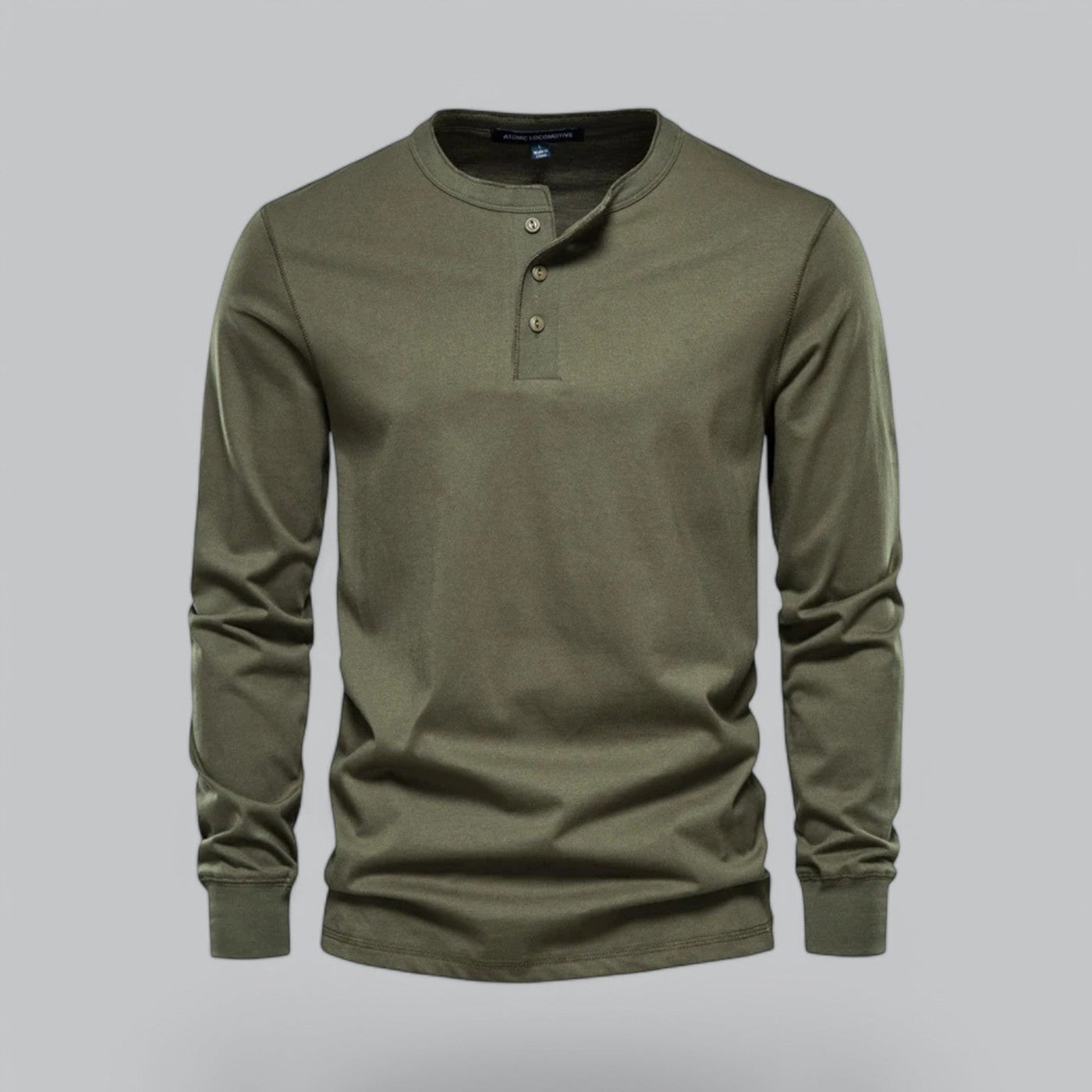 Gerwin – Men's Long Sleeve Henley T-Shirt in Piqué Cotton